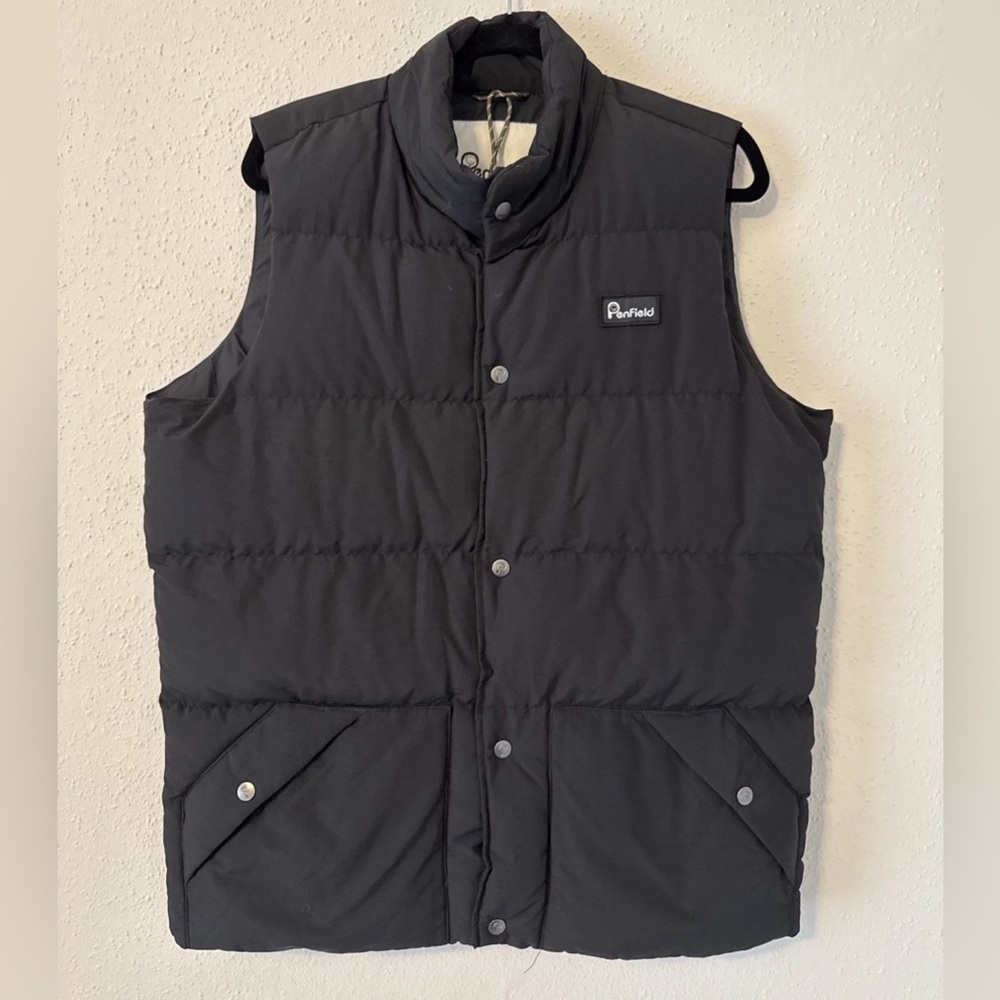 Penfield Outback Puffer Vest Mens M Brown Snap Up Waterproof Medium